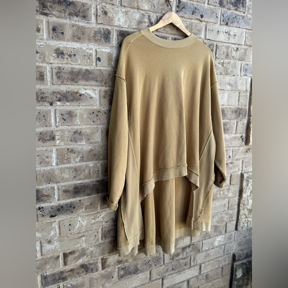 Free People yellow/jaute Iggy Pullover Sweatshirt Size Small - Picture 4 of 12